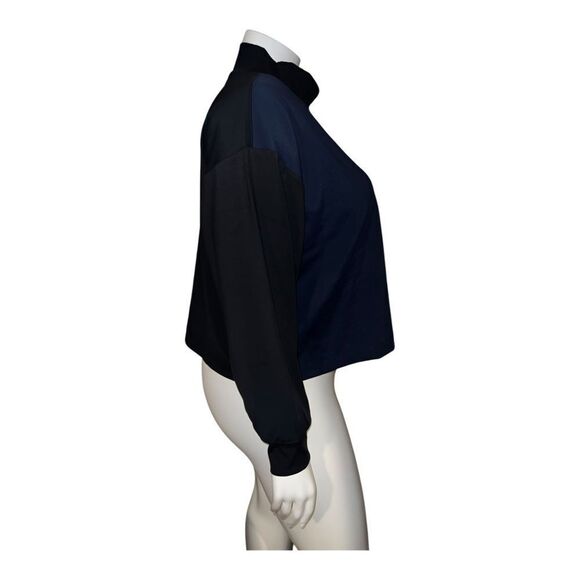 Athleta Plus Size Navy & Black Venice Sweatshirt Funnel Neck 1X NWOT - Picture 7 of 10